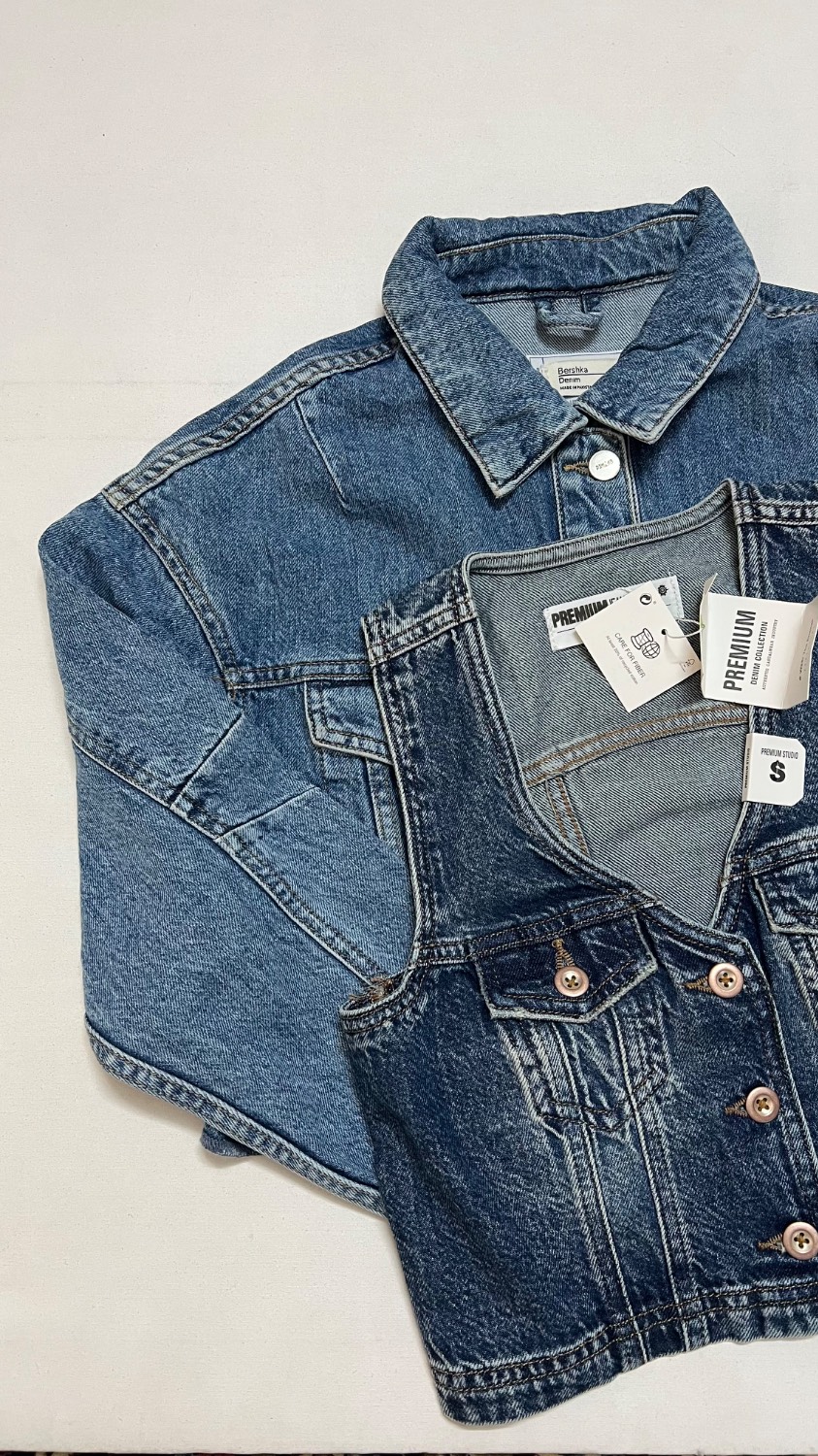 کراپ کت جین باکسی  MAHVAN | BERSHKA | Premium Denim