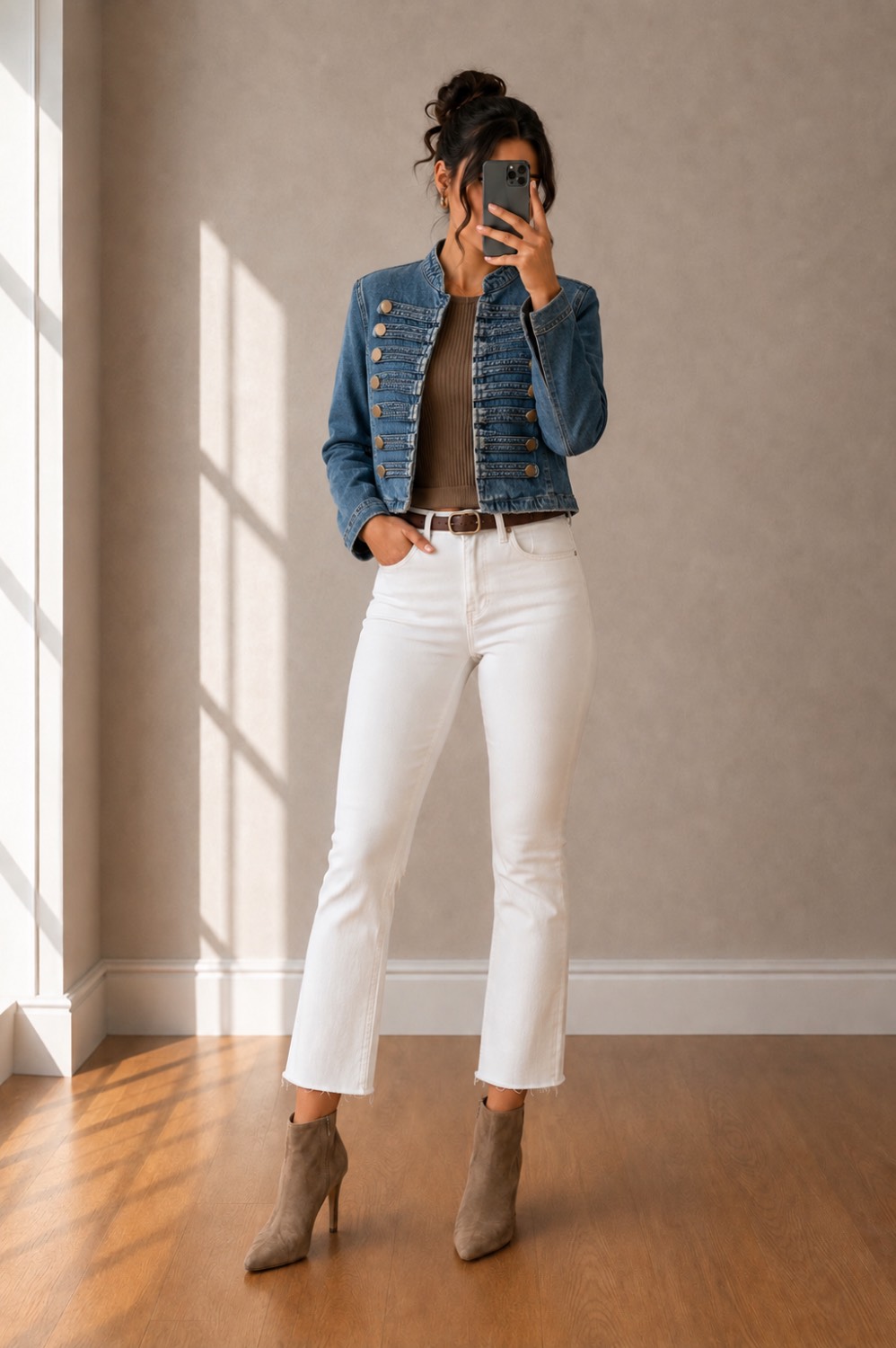 شلوار سفید فلر کات zara